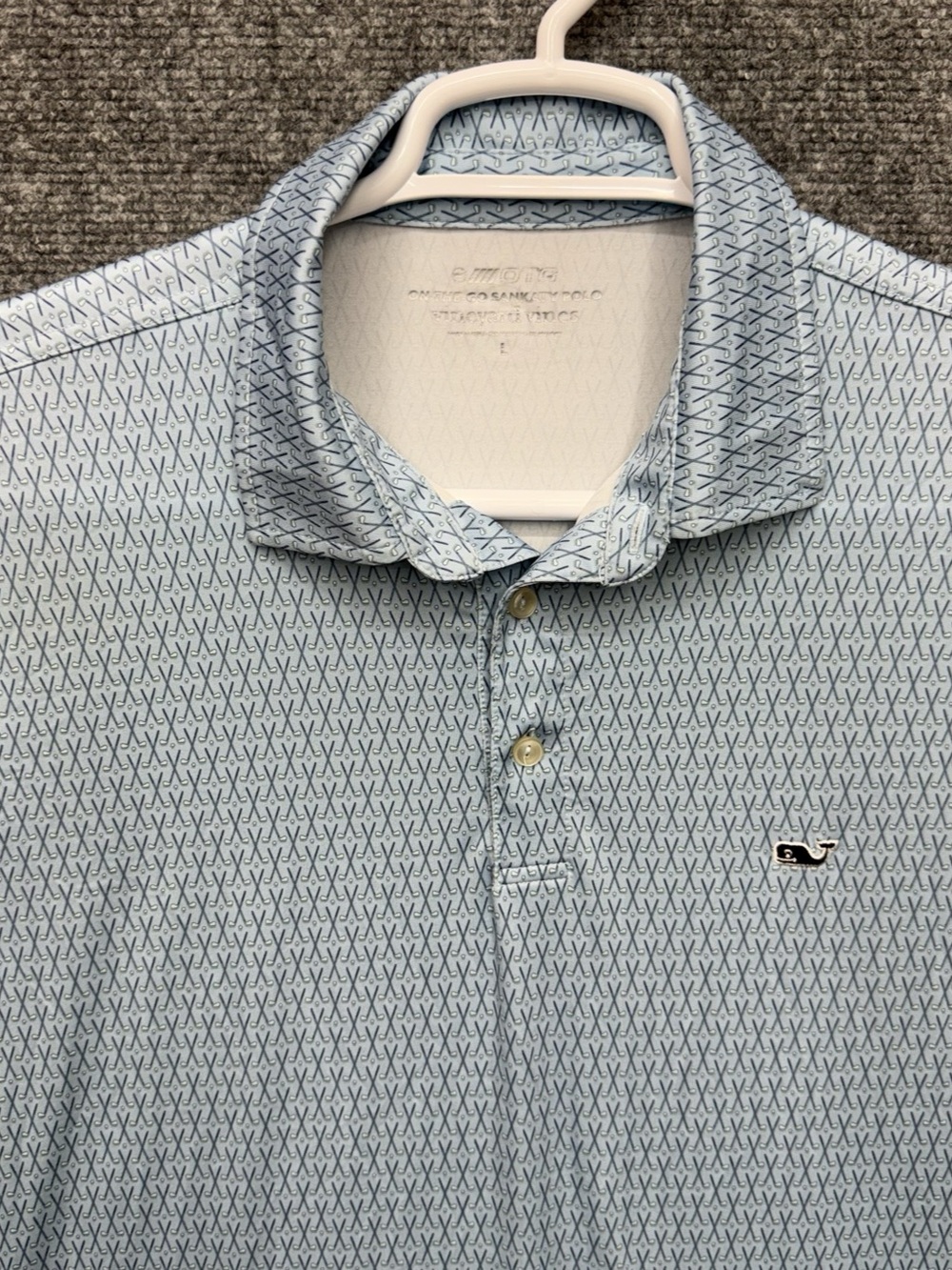 Vineyard Vines OTG Sankaty Golf Polo Shirt Men's size Large golf clubs on the go